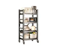 CQCCQ Estante de Almacenamiento Plegable, gabinete de Piso de múltiples Capas de instalación Gratuita, Estante for Horno microondas con Ruedas, for Sala de Estar y baño(35x41x126cm)