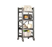 CQCCQ Estante de Almacenamiento Plegable, gabinete de Piso de múltiples Capas de instalación Gratuita, Estante for Horno microondas con Ruedas, for Sala de Estar y baño(30x41x126cm)