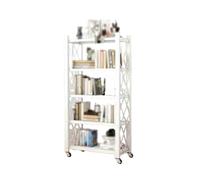 CQCCQ Estante de Almacenamiento Plegable sin instalación, no Requiere ensamblaje, Estante de Almacenamiento móvil, Adecuado for Cocina, Sala de Estar, baño(White,61x34x162cm)