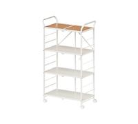 CQCCQ Estante de Piso de instalación Gratuita, Estante de Almacenamiento for ollas de microondas, Carrito móvil Plegable, Adecuado for Sala de Estar y baño(62.5x38x116.5cm)
