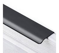 CQCQC Manijas de aluminio ocultas Tiradores de cajones invisibles Manija de gabinete de cocina oculta Muebles negros Armario Puerta moderna, con tornillos(Length:300mm)