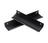 CQCQC Paquete de 2 manijas ocultas for puertas de gabinetes de cocina, tiradores de borde for los dedos, cajones negros for muebles de dormitorio, modernos ocultos con tornillos(Hole distance:128mm)