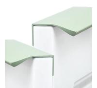 CQCQC Paquete de 2 tiradores ocultos con borde de dedo, tiradores ocultos for armario, cajón curvo de aluminio, armario invisible for cajones, puertas y armarios(Green,Length:200mm)