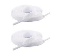 CQEAZ 1 par de cordones planos de poliéster de 8 mm de ancho, de repuesto, multicolor, para zapatillas y cordones casuales, White, Length: 120cm/ 47.24in