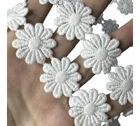 CQEAZ Cinta de encaje de flores de 1 yarda, 25 mm de ancho, cinta de costura bordada para vestidos de novia y adornos de ropa