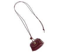 CQEAZ Elegante collar de cuero con colgante de monedero para mujer, cadena larga para suéter, bolsa de auriculares, cadena para el cuello, accesorio para suéter, Approx.80cm/31.5inch, corteza, Cortex
