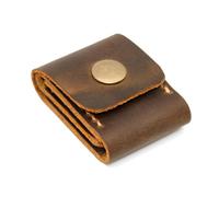 CQEAZ Soporte para púas de guitarra, de piel sintética, organizador de púas, estuche de almacenamiento para púas de guitarra, bolsa organizadora de púas de guitarra, Brown, approx.6x4.6cm/2.36x1.81in