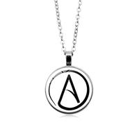 CQHODFYA Collar con Colgante de Signo Ateo para Mujer y Hombre,Collar Retro con Símbolo de Ateísmo,Joyería de Regalo, Collar Religioso de 18"+Extensor 2" Caja de Regalo