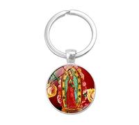 CQHODFYA Llavero Nuestra Señora de Guadalupe para Mujer y Hombre,Anillo de Llavero Virgen María para Mochila Hogar Coche Cartera,Regalo Organizador de Llaves, Porta Llave Religioso(Caja de Regalo)