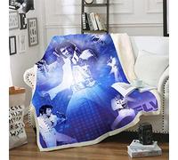 CQIIKJ Manta Elvis Azul Blanco Manta Impresa en 3D súper Suave y acogedora Sherpa Polar Manta (150 x 200 cm) para niños,niños,Adultos,Cama,sofá y Viaje de