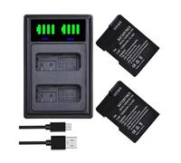 CQJFCYBRA Batería + Cargador Dual USB LED, Compatible con Nikon, For P7200 P7700 P7100 D5500 D5300 D5200 D3200 D3300 D3100(2 Battery 1 Charger)