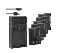 CQJFCYBRA Compatible con Cargador De Batería Nikon EN EL15, For Baterías De Cámara Z5, Z6, Z6 II, Z7, Z7II D780, D850, D7500, D500, D600 2550mAh(5 Batteries 1Charger)