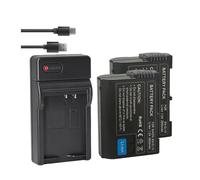 CQJFCYBRA Compatible con Cargador De Batería Nikon EN EL15, For Baterías De Cámara Z5, Z6, Z6 II, Z7, Z7II D780, D850, D7500, D500, D600 2550mAh(2 Batteries 1Charger)