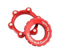 CQJJXKYC Tambor Trasero para Bicicleta Candado Central para Bicicleta A Adaptador De 6 Orificios, Conversión De Bloqueo Central De Buje, Rotor De Freno De Disco De 6 Pernos para Ciclismo(Type 1 Red)