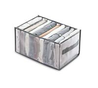 CQQNIU Paquete de 1 organizadores de cajones de armario, 9 rejillas de almacenamiento de jeans con compartimentos, divisor de cajones plegable para ropa de bebé, leggings, camiseta, jeans Grey