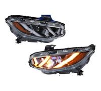 CQRBNE Faro Principal Auto Para Civic X 2016-2021 FC Tipo R DRL | Proyector Señal Giro Secuencial Estilo Lambo Conjunto Lámparas Delanteras Faros Delanteros LED(RHD)
