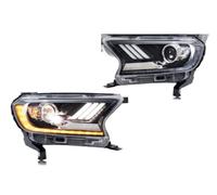 CQRBNE Faro Principal Auto Para Ford para Ranger 2015-2021 T7/8 | Faros Delanteros LED Montaje Luces Delanteras Señal Trun Secuencial Proyector Matrix(RHD)
