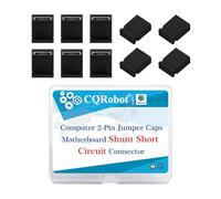 CQRobot 200 Piezas Negro Estándar Computadora Jumper Cap Header Pin Shunt Shorting 2P Conector Cierre Superior 2,54 mm. para Arduino Raspberry Pi PCB PC DVD HDD Cortocircuito Proyectos.