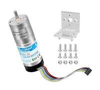 CQRobot 9.68:1 Metal DC Gearmotor 25Dx62.5L mm HP 12V with 48 CPR Encoder | 12V-12W-1030RPM-3.2kg.cm (44 oz.in) D-Shaft Out Shaft Diameter 4mm length 12.5mm with Al Alloy Fix Bracket
