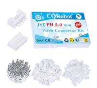 CQRobot JST PH 2,0 mm Paso 5-Pines Conector IC Enchufe Macho, Receptáculo Hembra Carcasa y T Forma Engarce Terminal Suite. 50 Juegos / 350 Piezas Cable a Placa Cable de Adaptador Componentes.