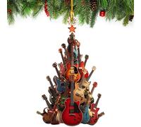 CQSVUJ Adorno de árbol de Navidad Rockin' Around The Guitar, Adorno de acrílico Plano 2D Rockin' Around The Guitar, Adorno de Navidad de Guitarra eléctrica para árbol de Navidad (1PCS)