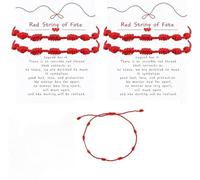 CQXSYTBN 4Pcs Pulsera Roja 7 Nudos Amuleto Kabbalah Pulsera Ojo Turc, de protección roja, ulsera espiritual de la suerte para el amor, la armonía y el éxito - Ajustable y simbólica contra la envid