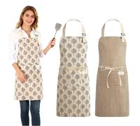 CQXSYTBN Delantal de cocina para mujer, antiincrustante y ajustable, con 2 bolsillos grandes, color negro, ideal para cocina y actividades al aire libre