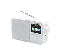 CR-M30DAB Radio Portátil Pequeña con Bluetooth, Batería Recargable, Radio Digital Dab+/FM con Despertador y Pantalla TFT a Color - Blanca