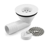 CR-MOESANCO® Desagüe Curvo para Fregadero de Caravana y Camper | Válvula Sifón Antifugas de Termoplástico para Lavabo de Barco | Orificio Ø30mm