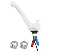 CR-MOESANCO® Grifo 12V Caravana Mezclador Agua Fría y Caliente con 2 Abrazaderas Inox | Grifo Camper Abatible Completo para Furgoneta, Autocaravana y Barco | Altura 4cm, Orificio 27mm, Blanco