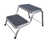CR-MOESANCO® Peldaño Doble Caravana 150 kg Acero Galvanizado Antideslizante, Escalón Autocaravana Camper 2 Alturas 200/380 mm Estable