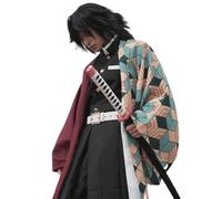 CR ROLECOS Conjunto completo de cosplay de Giyuu Tomioka para niñas, disfraz de anime Demon Slayer, cosplay de Giyuu Tomioka, para Halloween, M