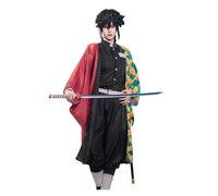 CR ROLECOS Demon Kanroji Mitsuri Cosplay Disfraz Tanjirou Giyuu Completo Disfraz Anime Tokitou Muichirou Kimono Carnaval, Rojo Giyuu, XXXL
