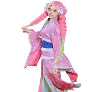 CR ROLECOS Mitsuri Kanroji - Disfraz de cosplay de Mitsuri, kimono, vestido de sirvienta Kanroji, uniforme M