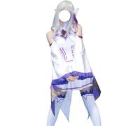 CR ROLECOS Re Life In A Different World From Zero Maid Cosplay Emilia Cosplay Disfraz de Emilia Outfit Vestido Uniforme Juego Completo con Peluca S