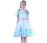 CR ROLECOS The Grady Twins - Disfraz de gemelos graduados para mujer, disfraz de gemelos graduados para Halloween, azul, talla L