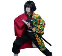 CR ROLECOS Tomioka Giyuu - Disfraz de Demon Slayer Kimetsu No Yaiba para Halloween, kimono, uniformes, talla XXL