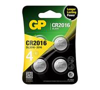 CR2016 - Juego de 4 Pilas GP Lithium | Pilas de Litio de botón CR 2016 de 3 V - Larga duración