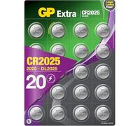 CR2025 Batería 3V Litio - Pack de 20 - (CR 2025 / Baterías CR2025 / DL2025 / ECR2025 / 2025 / Ideal para Gafas 3D
