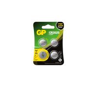 CR2025 - Juego de 4 | GP Lithium | Pilas de Litio de botón CR 2025 de 3 V - Larga duración