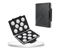 CR2450 - Funda de almacenamiento para batería, resistente al agua, antigolpes, para 16 pilas CR2450, CR2430, CR2412, caja de almacenamiento de pilas redondas con botón, pilas de moneda no incluidas