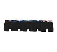 CR7 5-Pack Boy's Cotton Trunk Baadores Ajustados para Hombre, Negro, 10-12 Años para Niños
