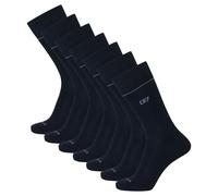 CR7 Calcetines de Hombre, 7er Paquete - Cortos, Mezcla Algodón, Liso Negro 40-46