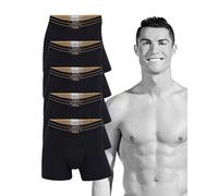 CR7 Cristiano Ronaldo Baadores Ajustados para Hombre, Paquete de 5, Negro, S