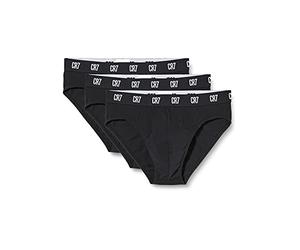 CR7 Cristiano Ronaldo Boxers de Algodón para Hombre, Paquete de 3, Negro, M