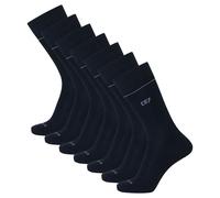 CR7 Calcetines de Hombre, 7er Paquete - Cortos, Mezcla Algodón, Liso Negro 40-46