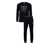 CR7 CRISTIANO RONALDO Conjunto de Pijama de Manga Larga para Hombre, Negro, M