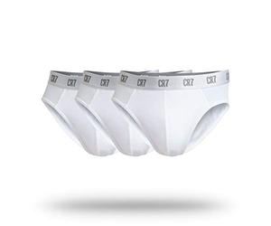 CR7 Cristiano Ronaldo Underwear Brief-Slip 3er Pack Bóxer, Hombre, Bianco, M