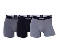 CR7 Underwear Pack 3 Bóxers Hombre - Algodón Orgánico Transpirable con Cintura Suave Surtido de Colores (FR/ES, Letras, S, Regular, Regular, Negro, Grises)