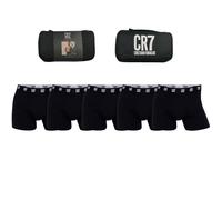CR7 Underwear Pack 5 Bóxers Hombre Algodón y Microfibra con Bolsa de Viaje Oferta - Negro (FR/ES, Letras, M, Regular, Regular, Negro)